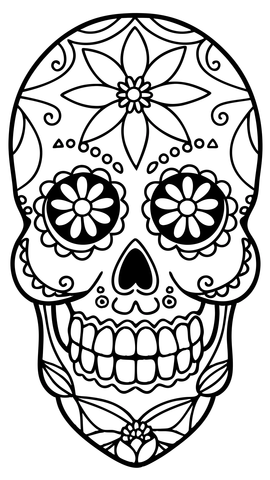 Páginas para colorear de calavera fría